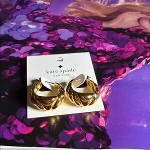 Kate Spade Shiny Gold Chunky Earrings